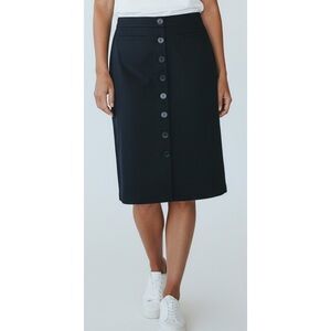 Ann Taylor Sample Size 8 Dark Blue Denim Look Button Front Midi Skirt